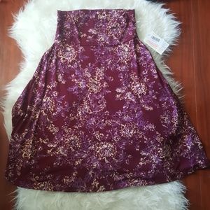 New with Tags SM Lularoe Floral Azure Midi Skirt